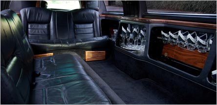 8 Passenger Lincoln Stretch Limousine Interior Sausalito